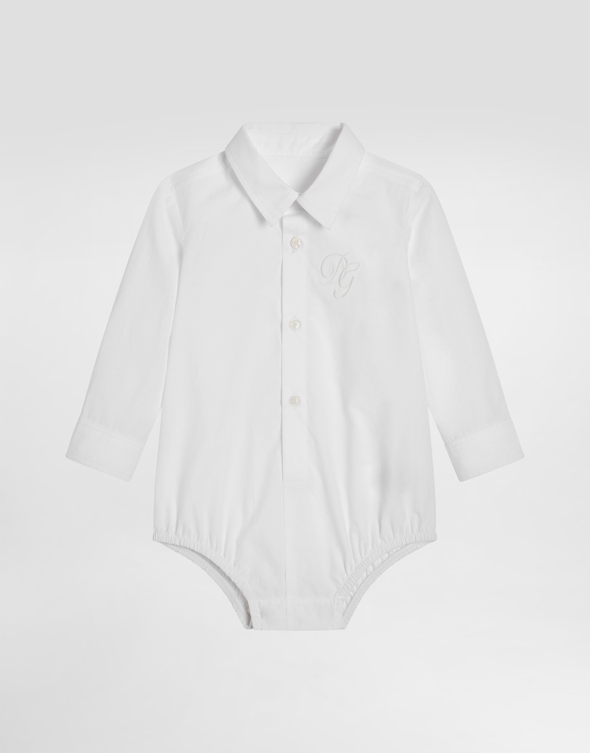 Боди из поплина с логотипом DG DOLCE & GABBANA, белый