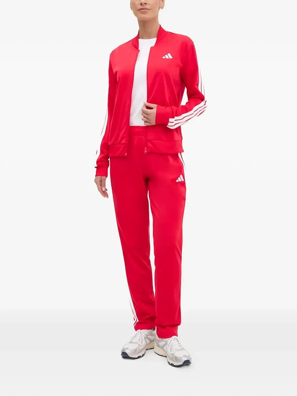 Спортивный костюм Dayready в полоску с логотипом adidas, красный