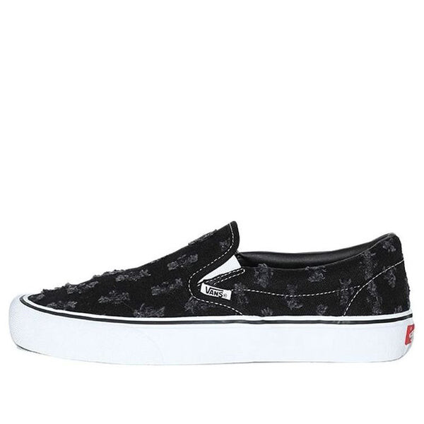 

Кроссовки supreme x slip-on 'black hole punch denim' Vans, черный