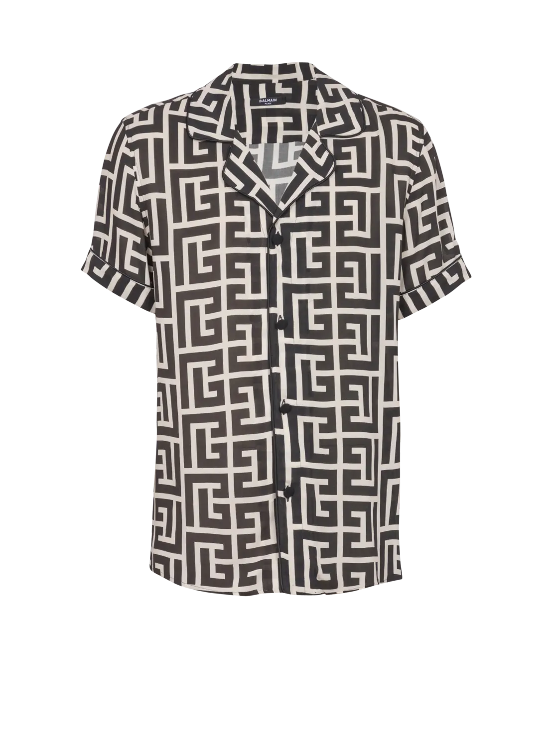 

Пижамная рубашка с монограммным принтом Balmain, черный