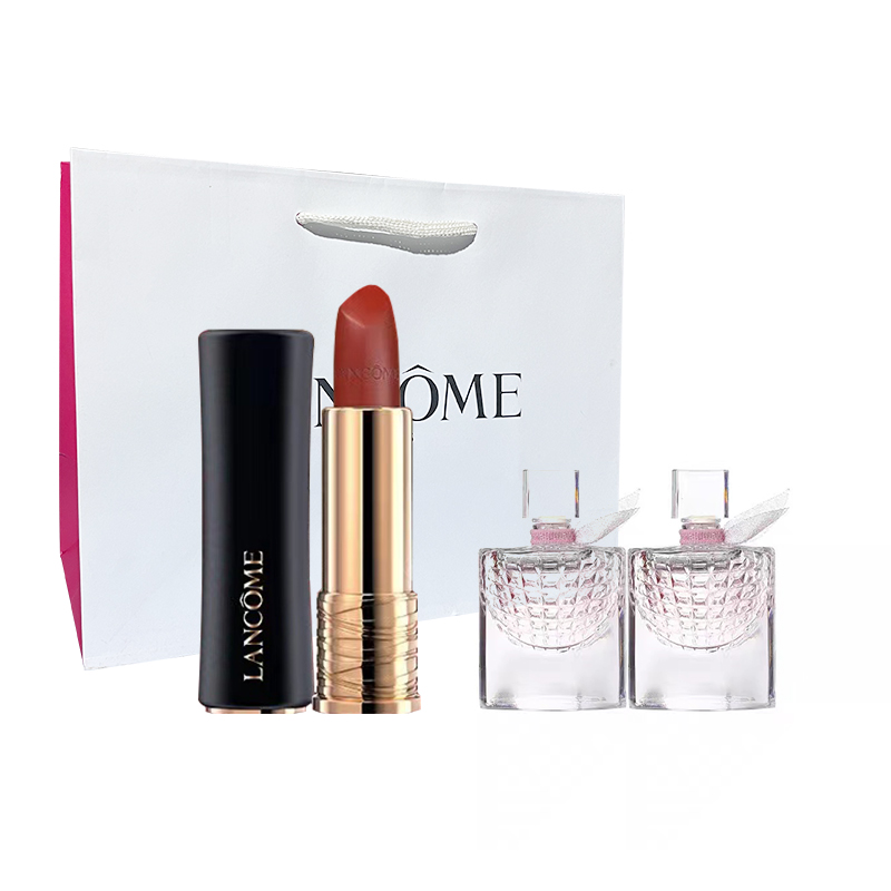 LANCOME Lankou Jingchun Black Gold маленький круглый кулон помада 196 легко растушевывается 3.4г+50мл розовая вода * 2 — фото 4