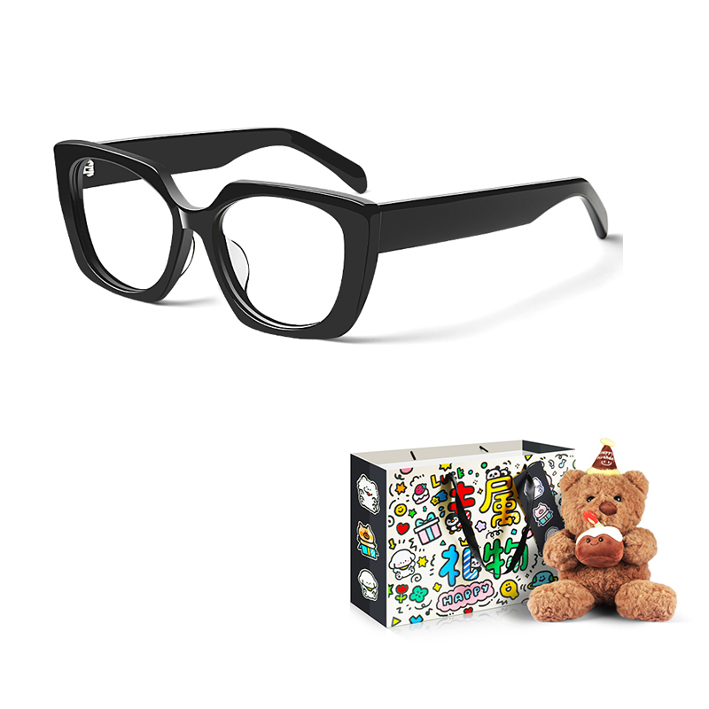 

Квадратные оправы для очков из пластика TR/Memory унисекс Upthree, (Compact Version) Black Frame Anti-Blue Light