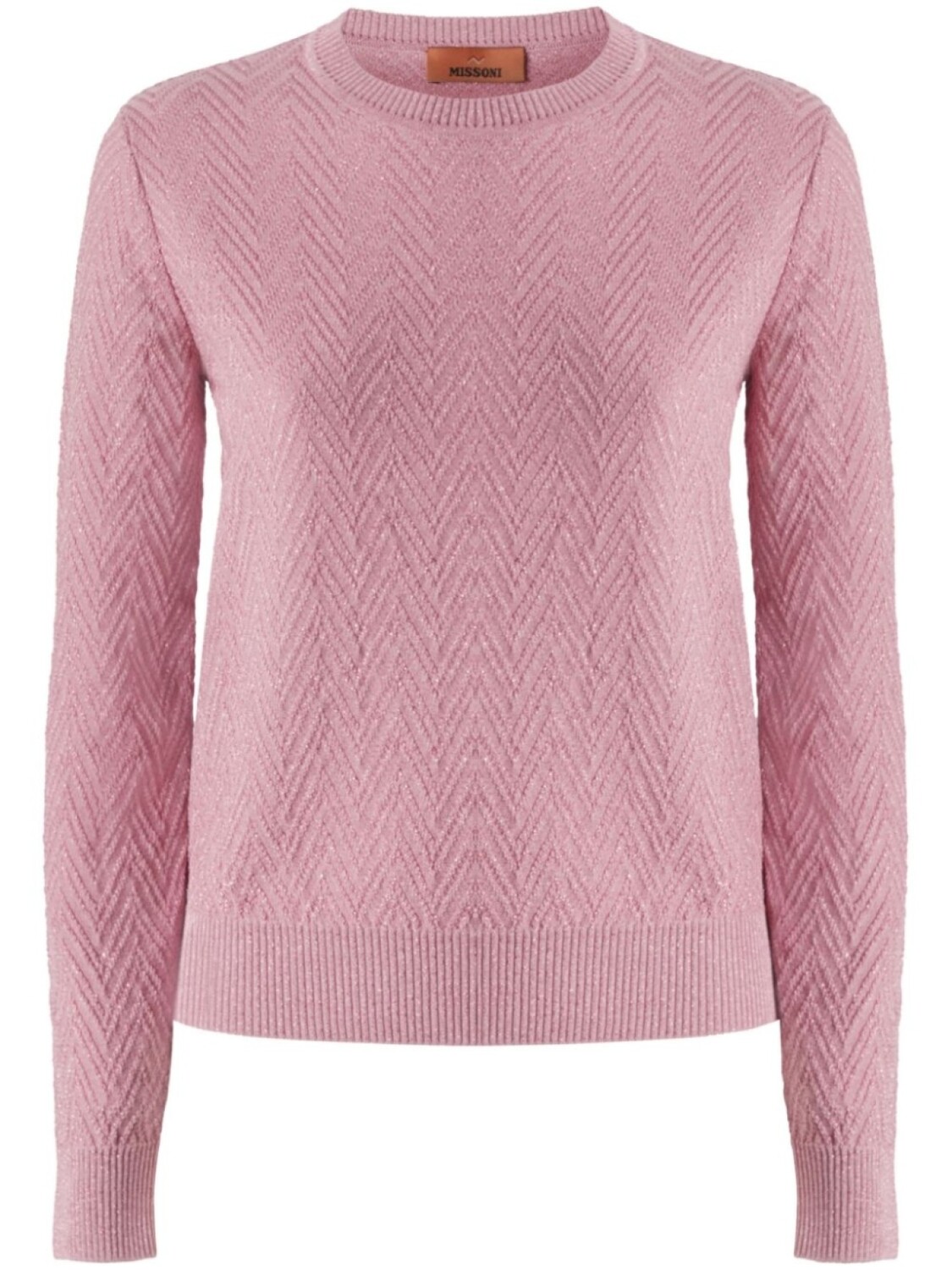 

Свитер с круглым вырезом и шевронным узором Missoni, розовый