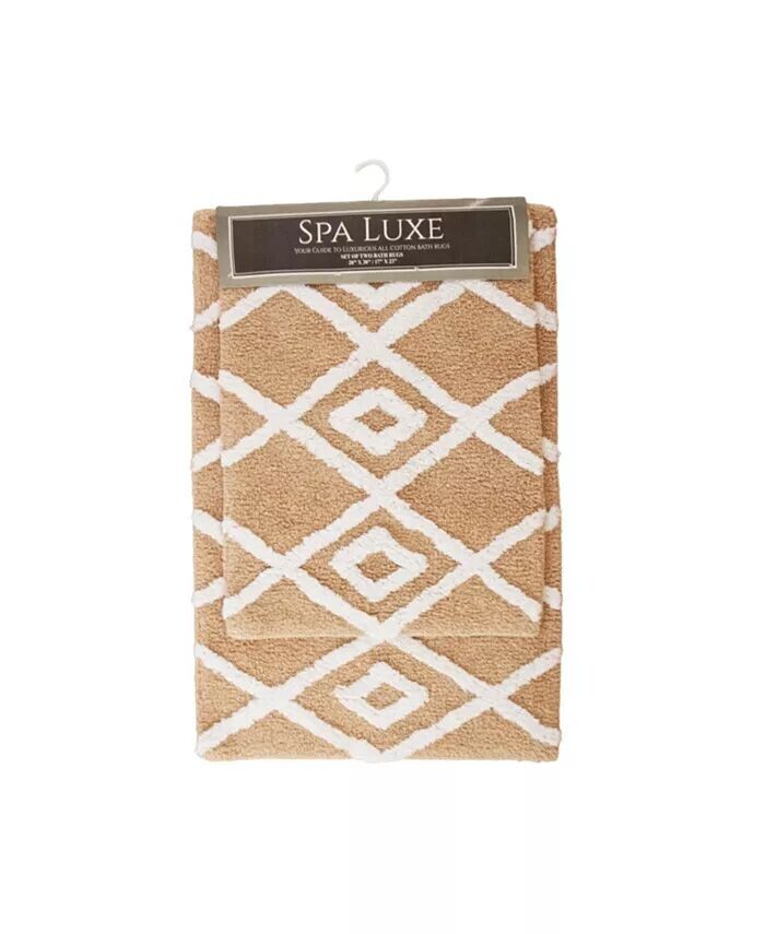 

Комплект ковриков для ванной Arkwright Spa Lux из 2 предметов (с узором крест-накрест) — варианты цвета Arkwright Home, бежевый
