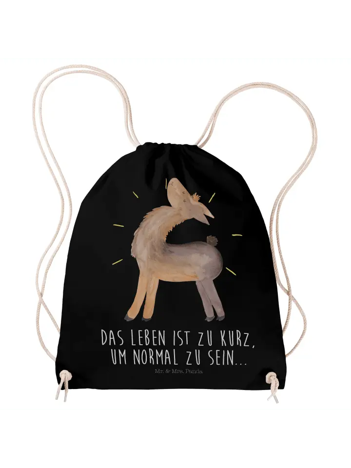 

Спортивная сумка Mr & Mrs Panda Sportbeutel Lama Stolz, черный