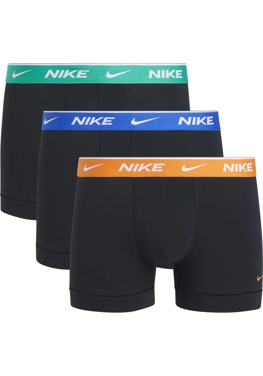 

NIKE Underwear Trunk "TRUNK 3PK" (3 шт. в упаковке, 3 шт. в упаковке), с цветным эластичным поясом с логотипом NIKE, цвет Bck/Green_Abyss/Laser_Orange/Russet
