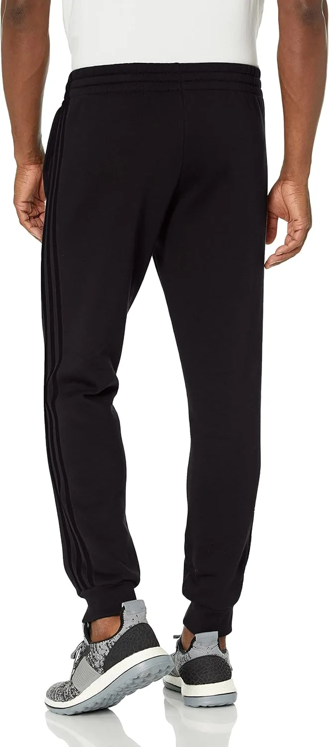 Adidas мужские брюки Essentials 3-Stripes с манжетами из френч-терри, черный — фото 4