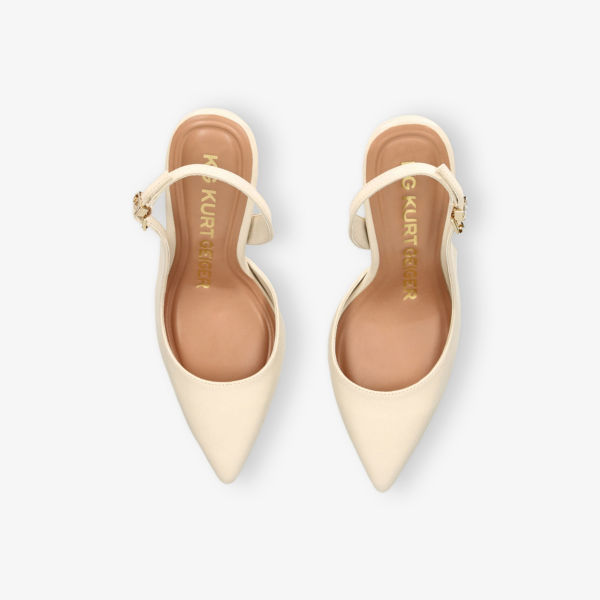 Босоножки-лодочки Kg Kurt Geiger Aria2 на каблуке с ремешком из искусственной кожи, белый — фото 2