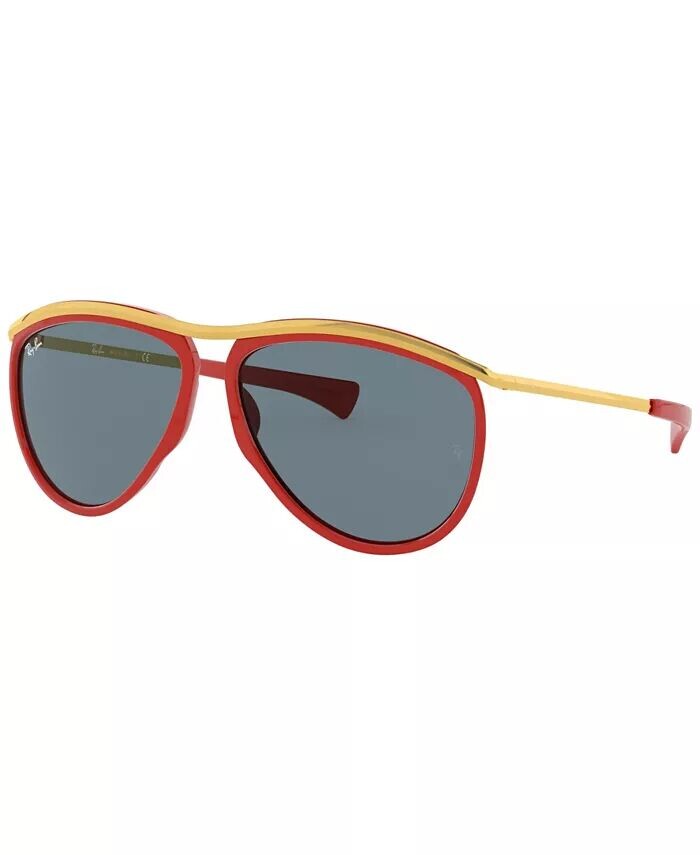 

Солнцезащитные очки-авиаторы Olympian унисекс, RB2219 Ray-Ban, красный
