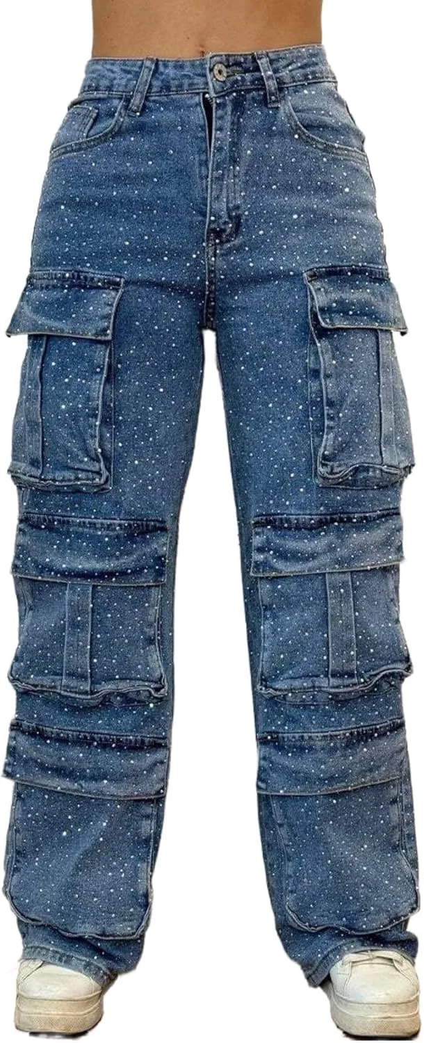 Джинсы с блестками, Dark Blue