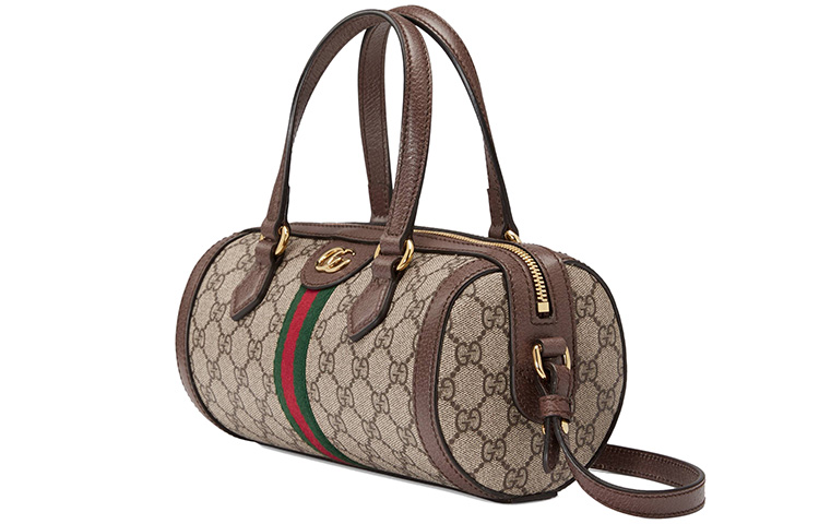 Женская сумка Boston GUCCI из канваса с кожаными вставками — фото 2