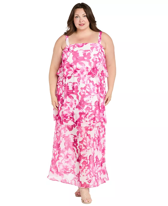 

Платье макси без рукавов с принтом больших размеров R & M Richards