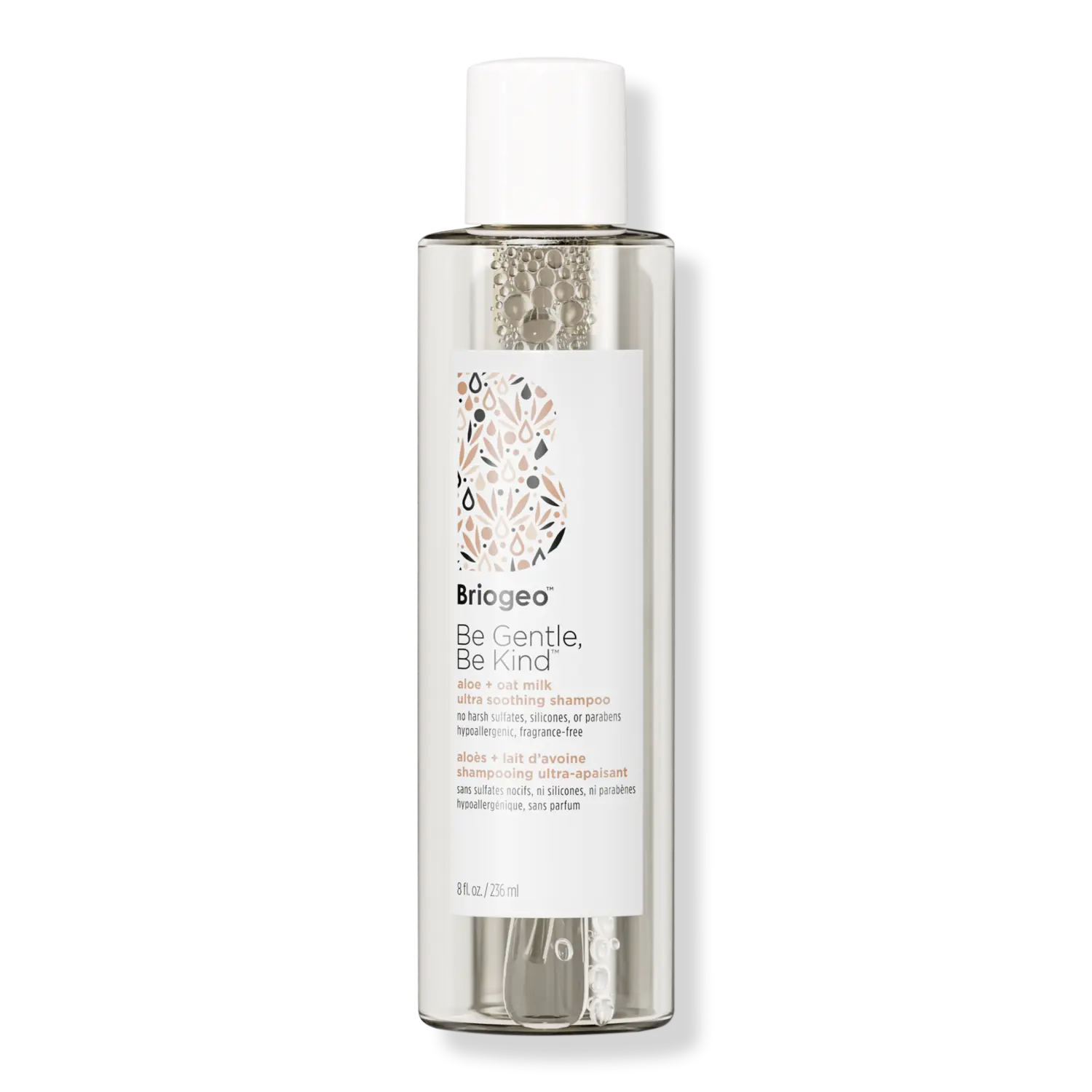 

Be Gentle, Be Kind Шампунь с алоэ вера и овсяным молоком: ультра-успокаивающий, без отдушек, гипоаллергенный. Briogeo