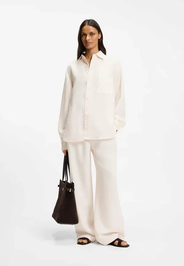 Блуза Boss, Saturday_1 button down blouse, светло-розовый — фото 2