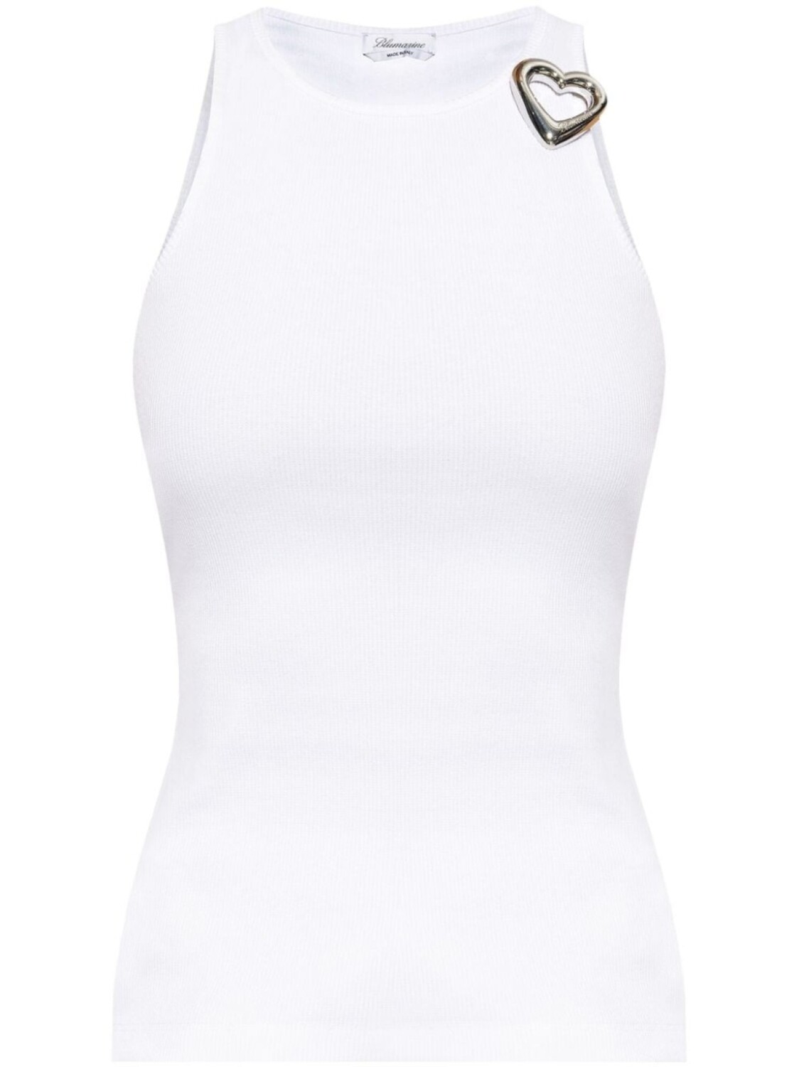 

Blumarine хлопковая майка, украшенная стразами, белый