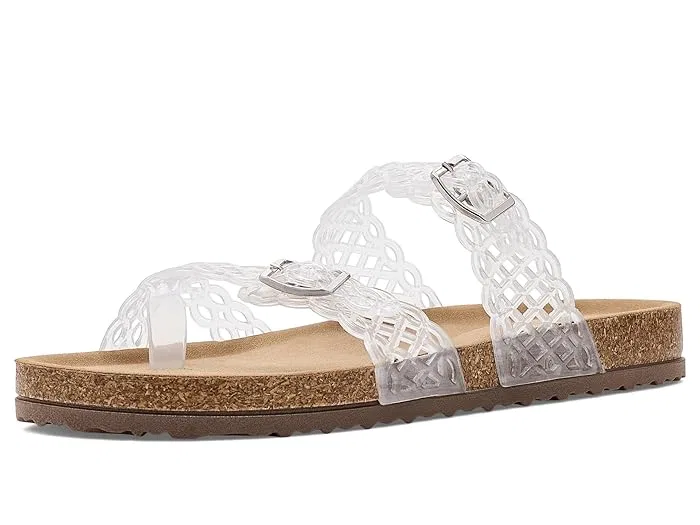 Сандалии блестящие ремешки Beach Steve Madden Kids, Clear — фото 2