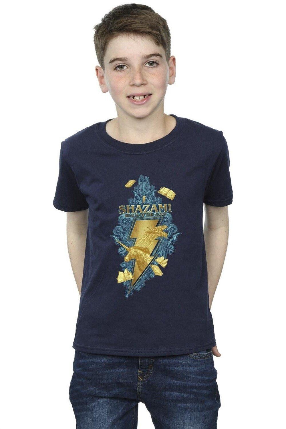 

Футболка Shazam Fury Of The Gods Golden Animal Bolt DC Comics, темно-синий
