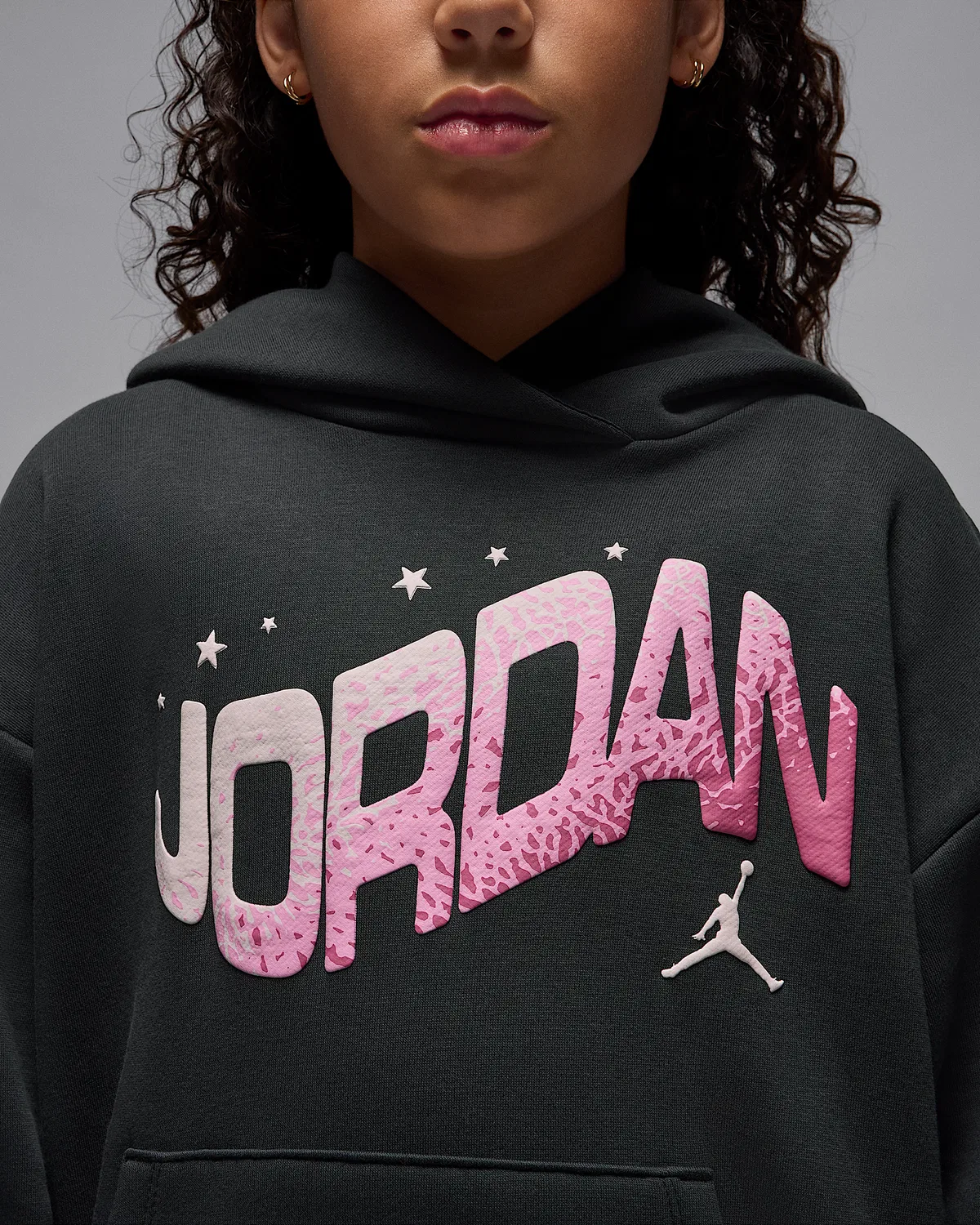 Детская увеличенная атласная худи-оверсайз Jordan Jumpman Club, Off Noir — фото 4
