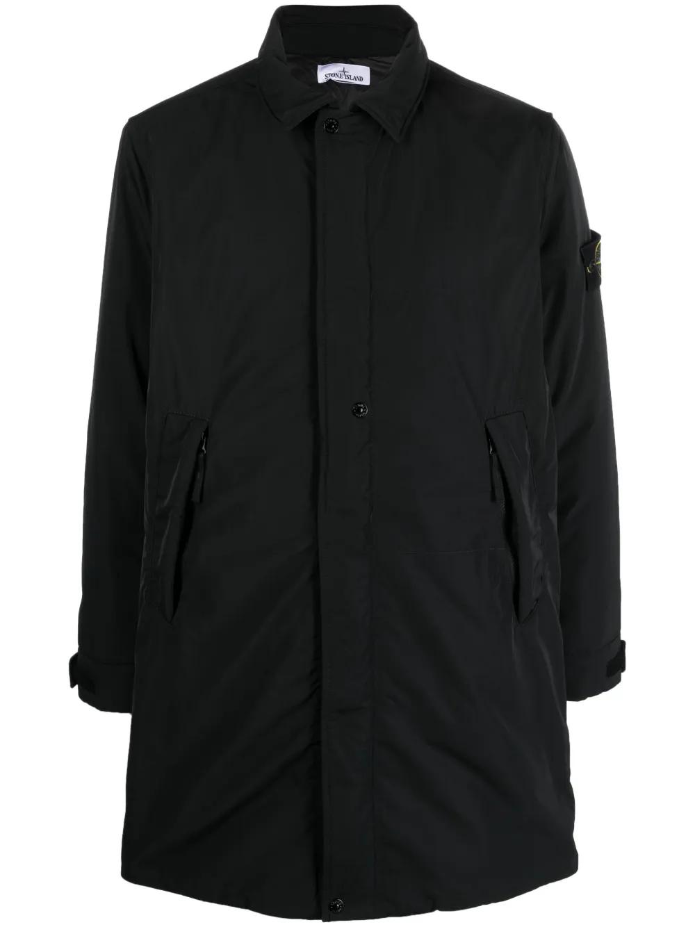

Пуховик с нашивкой Compass Stone Island, черный