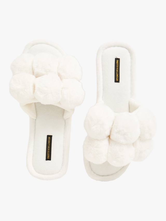 Тапочки Dolly Pom Pom Pretty You London, White — фото 3