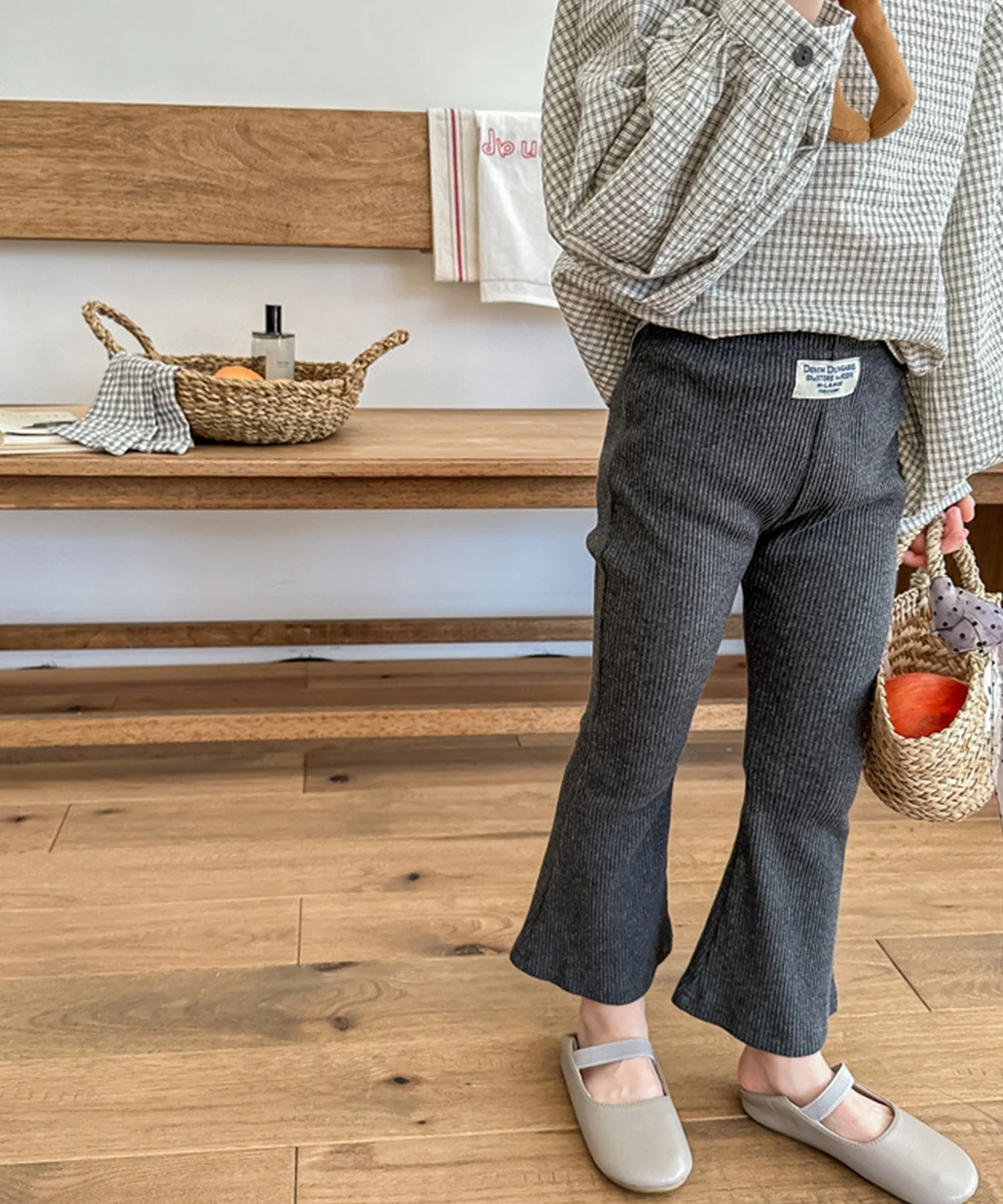 Полурасклешенные брюки длиной 9 дюймов Aimoha Kids, Dark Gray — фото 3