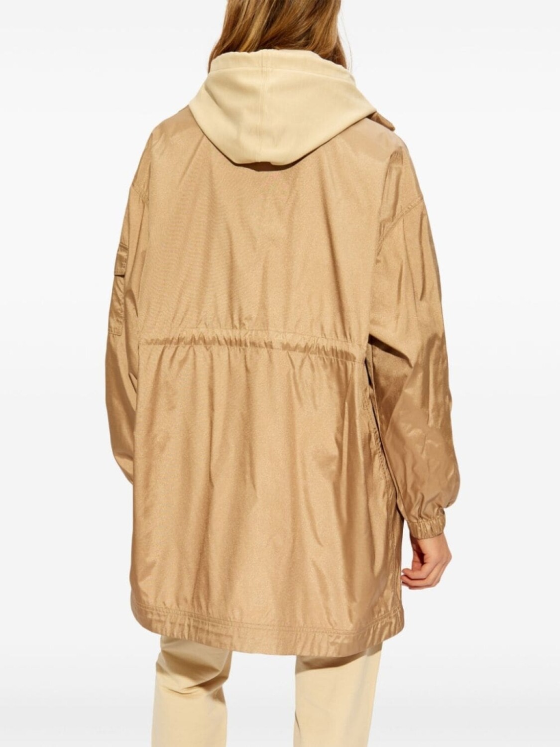 Moncler легкая парка на шнурке, нейтральный цвет — фото 4