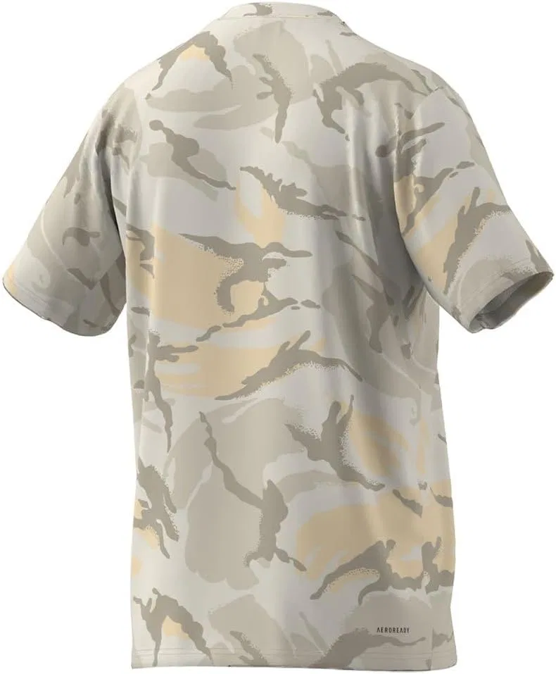 Футболка мужская adidas Train Essentials Seasonal Camo, Crystal Sand/Orbit Grey/Alumina/Wonder Beige — фото 4