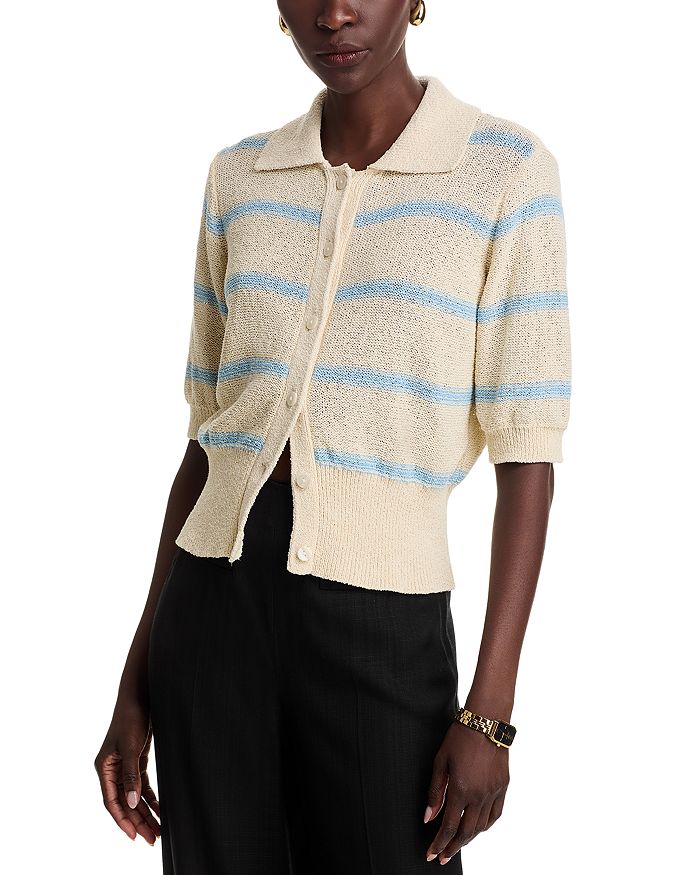

Свитер с полосками вишнёвого цвета и высоким воротником Cherry Stripe Vero Moda, желтый