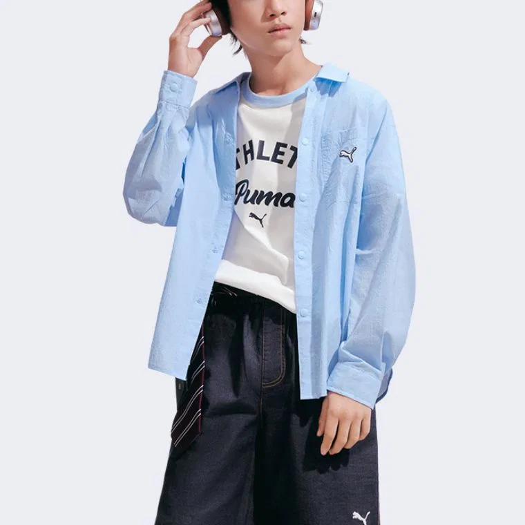 Детская повседневная рубашка PUMA Ice Blue — фото 3