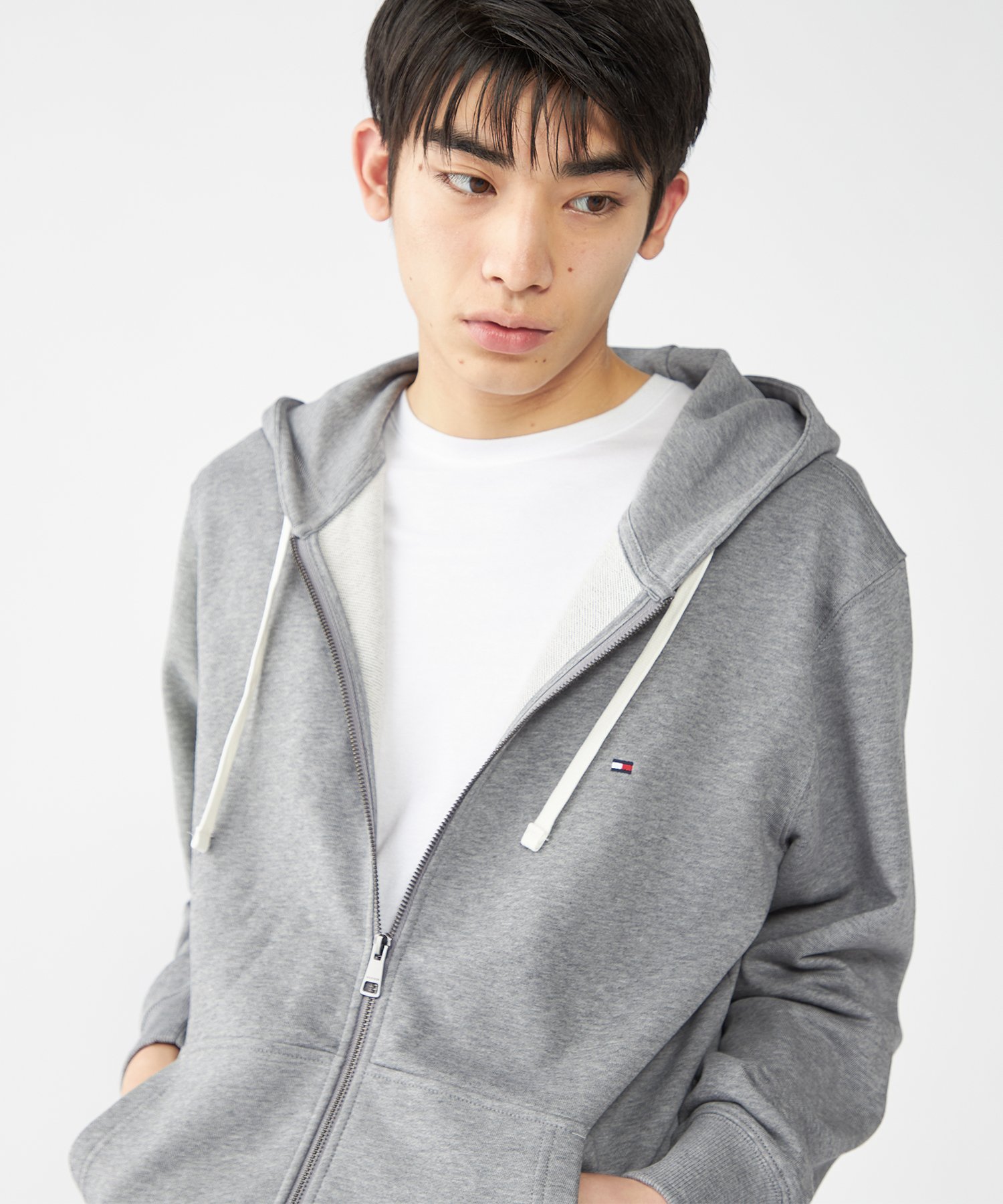 Худи Essential Terry на молнии TOMMY HILFIGER, Gray P91