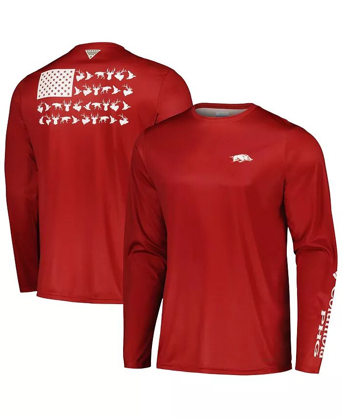 

Мужская футболка Cardinal Arkansas Razorbacks Terminal Shot Omni-Shade Omni-Wick с длинным рукавом Columbia