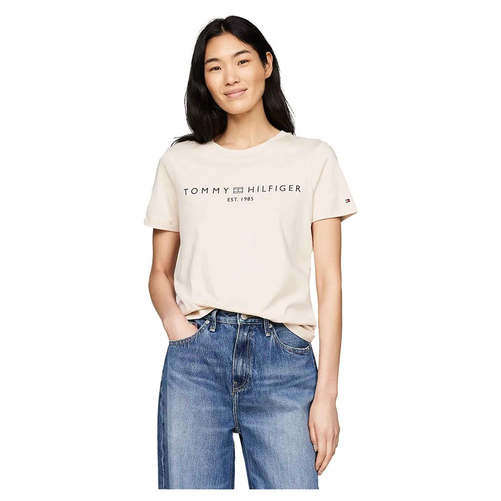 

Футболка Tommy Hilfiger Corp Logo Regular Fit, бежевый