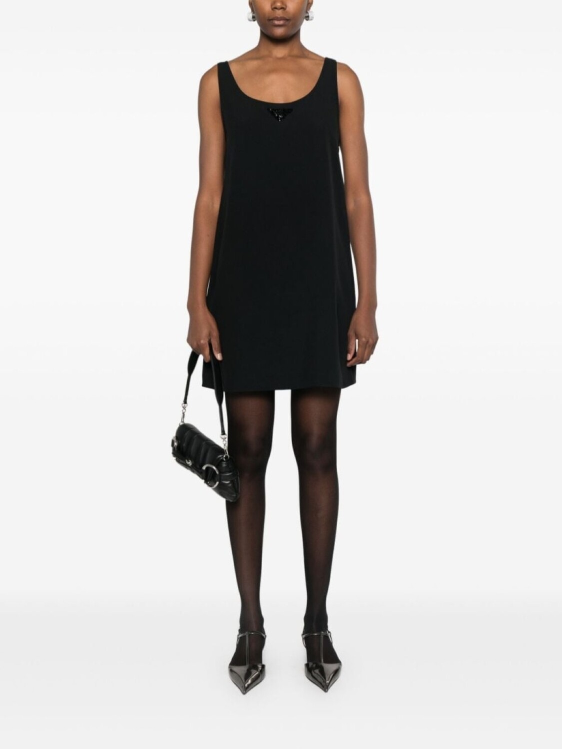 Платье Prada с логотипом, черный