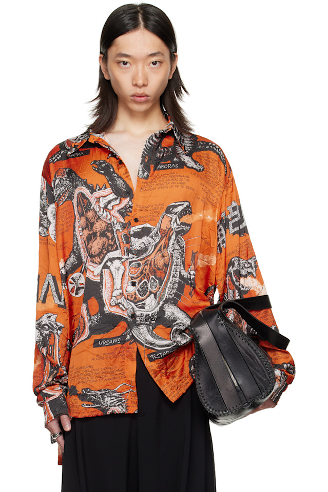 

Lu'U Dan Оранжевая рубашка с длинными рукавами в стиле "нетипичный"