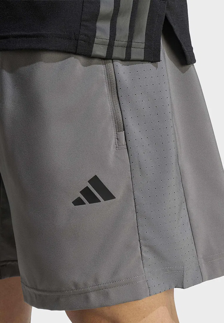 Шорты спортивные, базовые тканые, Workout Essentials Adidas, серый — фото 3
