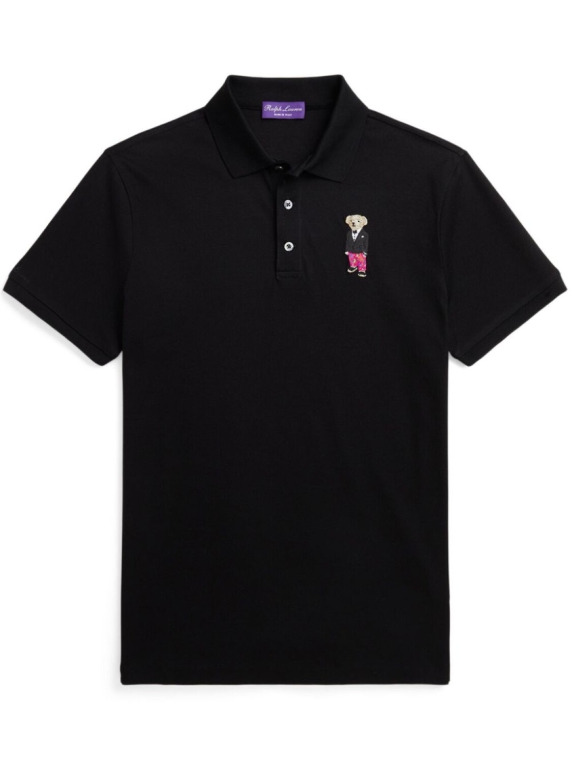

Ralph Lauren Purple Label рубашка поло с вышивкой Polo Bear, черный