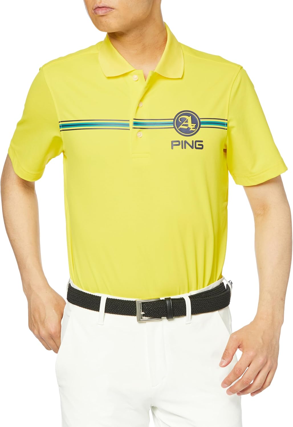 

Мужская поло-рубашка с коротким рукавом Pin Apparel 621-4160215 (впитывающая, быстросохнущая, с защитой от УФ-излучения), для гольфа Ping Apparel, желтый