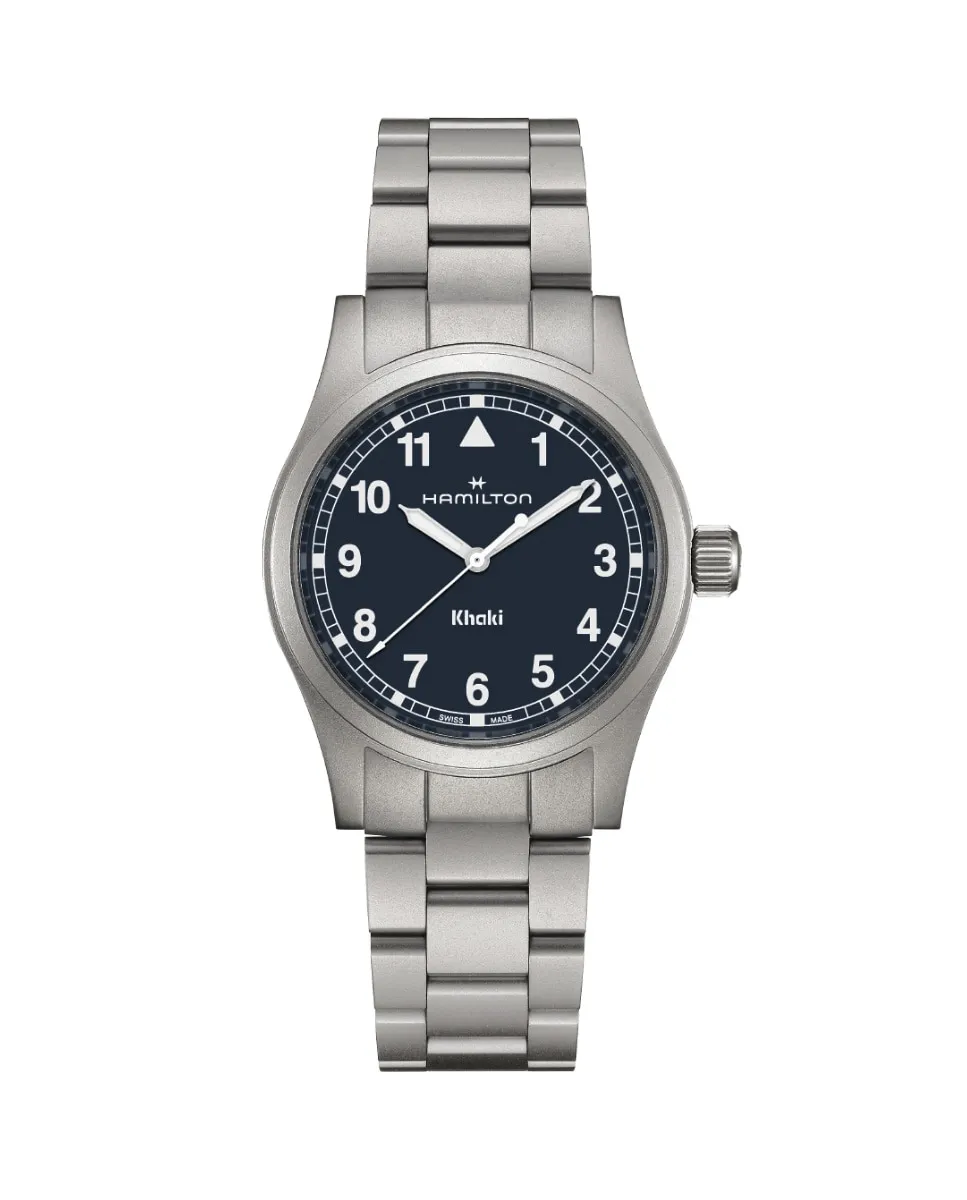 

Мужские часы Khaki Field Quartz 38 мм H69401140 из стали Hamilton, серебряный