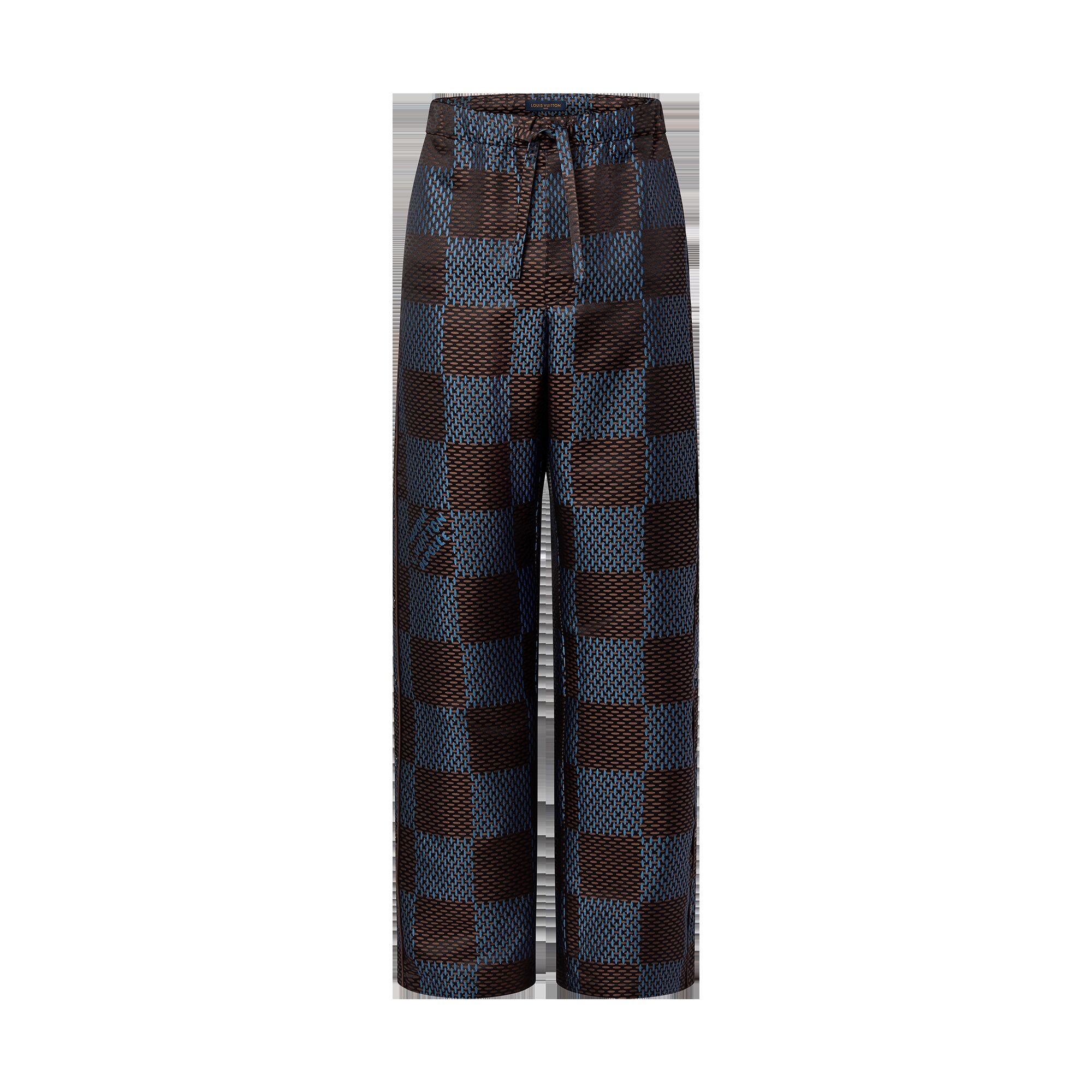 

Пижамные брюки из шелка Damier Louis Vuitton, синий