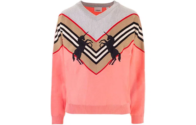 Свитер детский с V-образным вырезом Burberry Pink