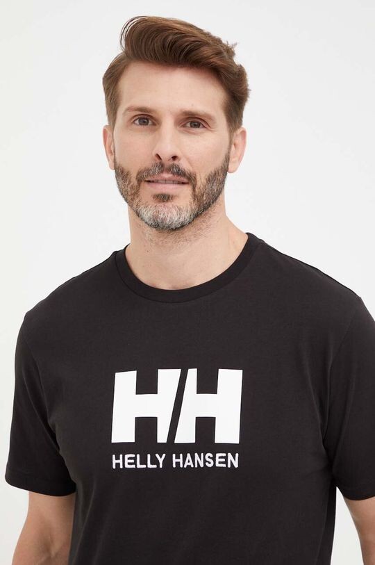 

Хлопковая футболка Helly Hansen, черный