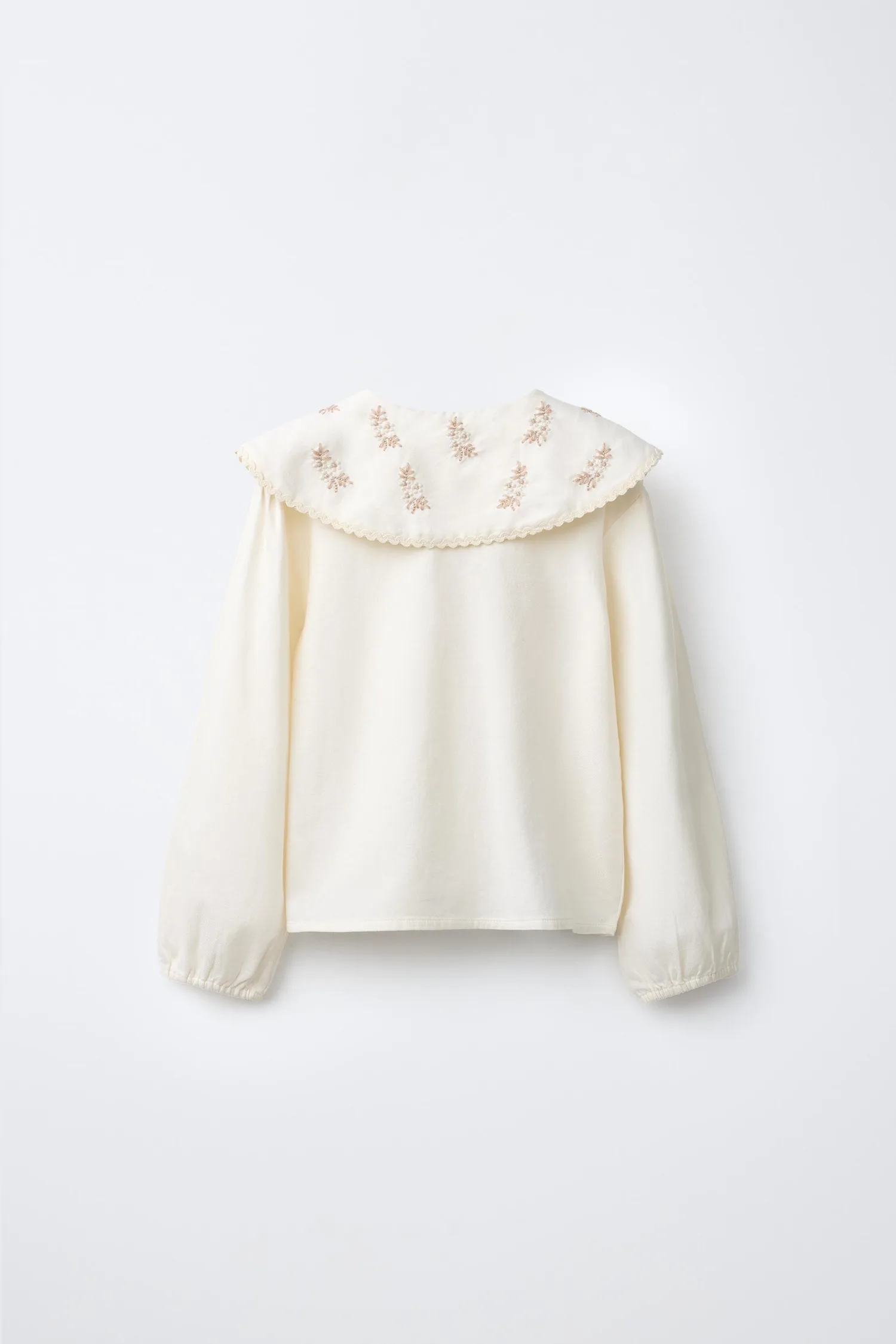 Пижама с вышитыми цветами, 2-6 лет Zara, экрю — фото 3