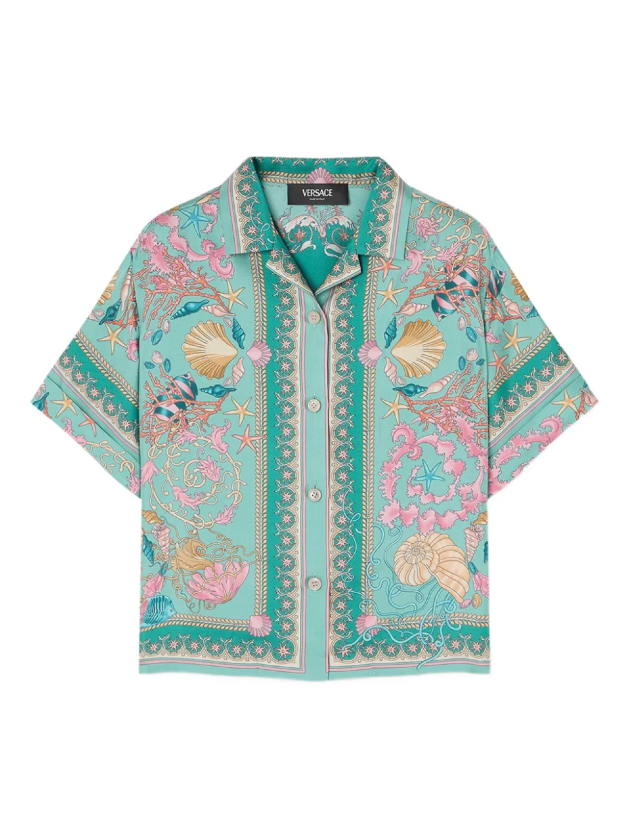 

Рубашка с короткими рукавами Versace Kids Underwater Barocco, зеленый