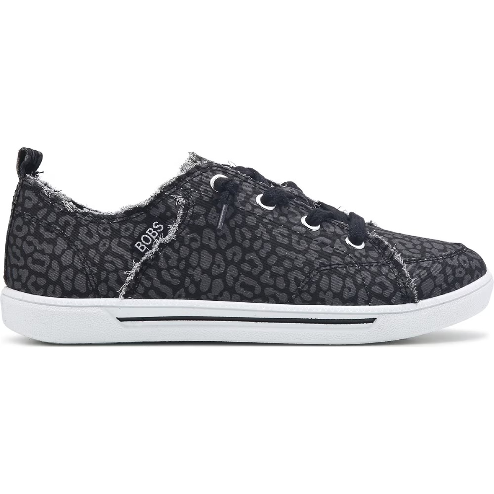 Кеды на тканевой подошве Bobs b cute 2.0 от Skechers, black/grey leopard canvas — фото 2