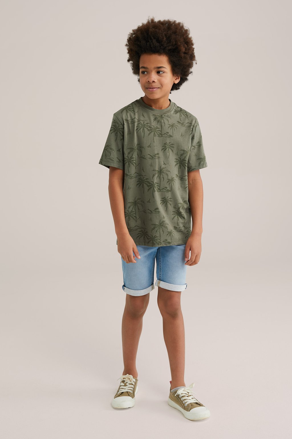 

Футболка с принтом WE Fashion, цвет Army Green