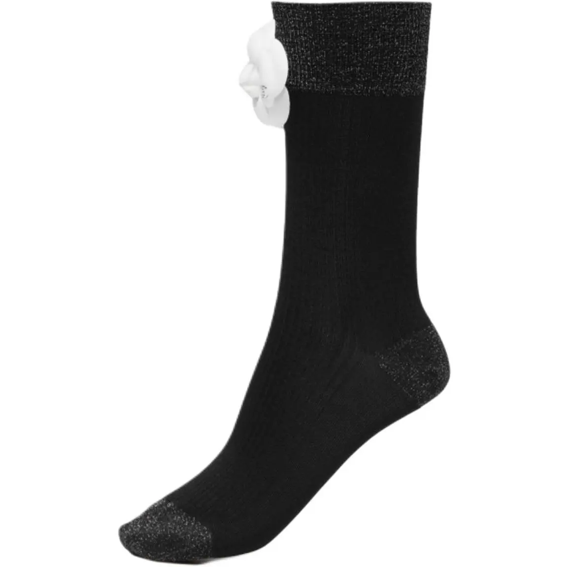 

25P Весенне-летняя коллекция Crew носки Women's 1 упаковка CHANEL, черный