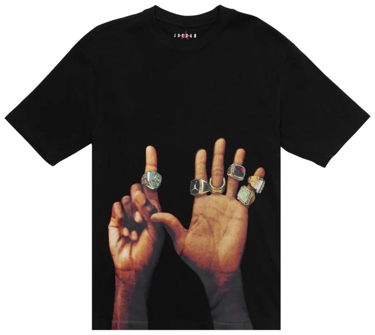 

Футболка Air Jordan Flight MVP Rings T-Shirt 'Black/Sail', черный