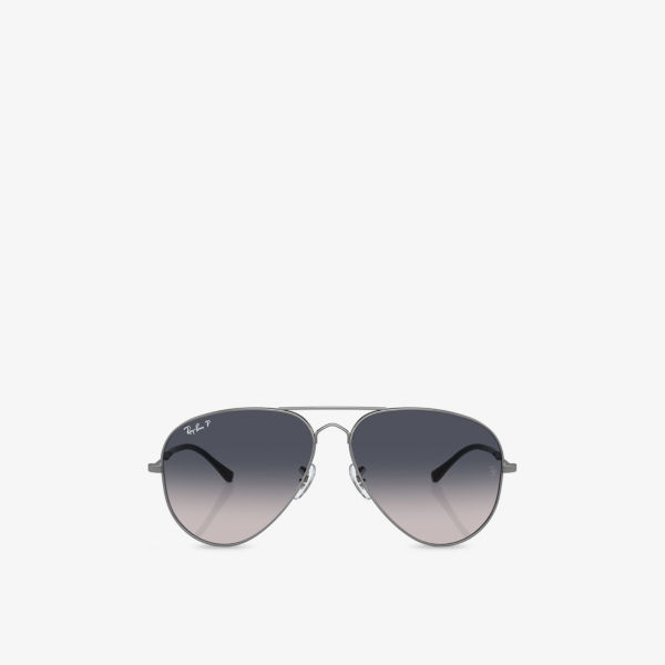 

Солнцезащитные очки Ray-Ban "ретро-авиаторы" в металлической оправе, серый