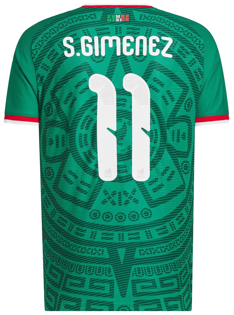 Футболка Adidas Mexico 26 Home Gimenez Authentic Jersey, зеленый — фото 2