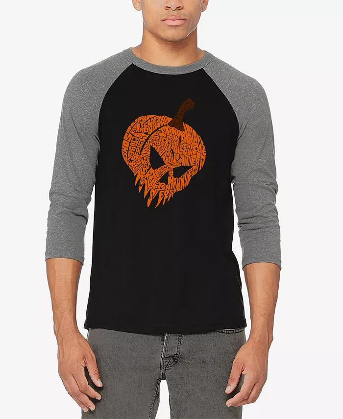 

Мужская футболка Evil Pumpkin с регланными рукавами и принтом в стиле бейсбольного арта LA Pop Art, мультиколор